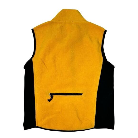 Women's Jones New York Sport Fleece Vest Size Small Yellow Full Zip Back Pocket - Picture 2 of 4